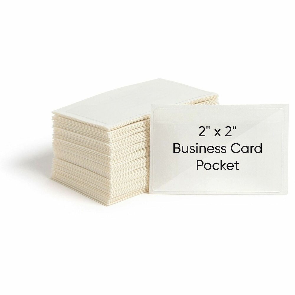 Smead Self-Adhesive Pockets - 3" Length - Clear - Poly - 100 / Box. Picture 1