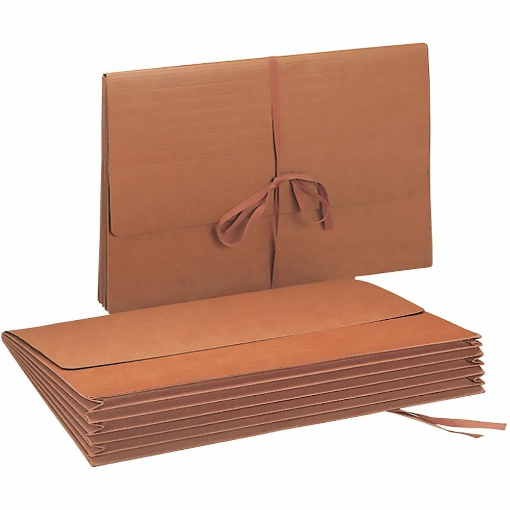 Smead Legal Recycled File Wallet - 8 1/2" x 14" - 5 1/4" Expansion - Redrope - Reinforced Gusset - 30% Recycled - 1 Each. Picture 1