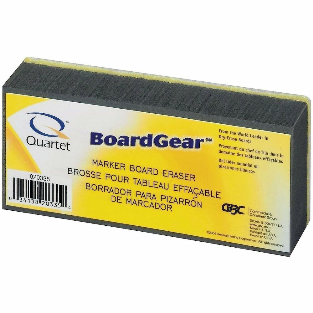 Quartet Whiteboard Eraser - 2.75" Width x 5" Length - Used as Dust Remover, Ink Remover - Washable, Soft, Lightweight - Gray - Cloth - 1 Each. Picture 1