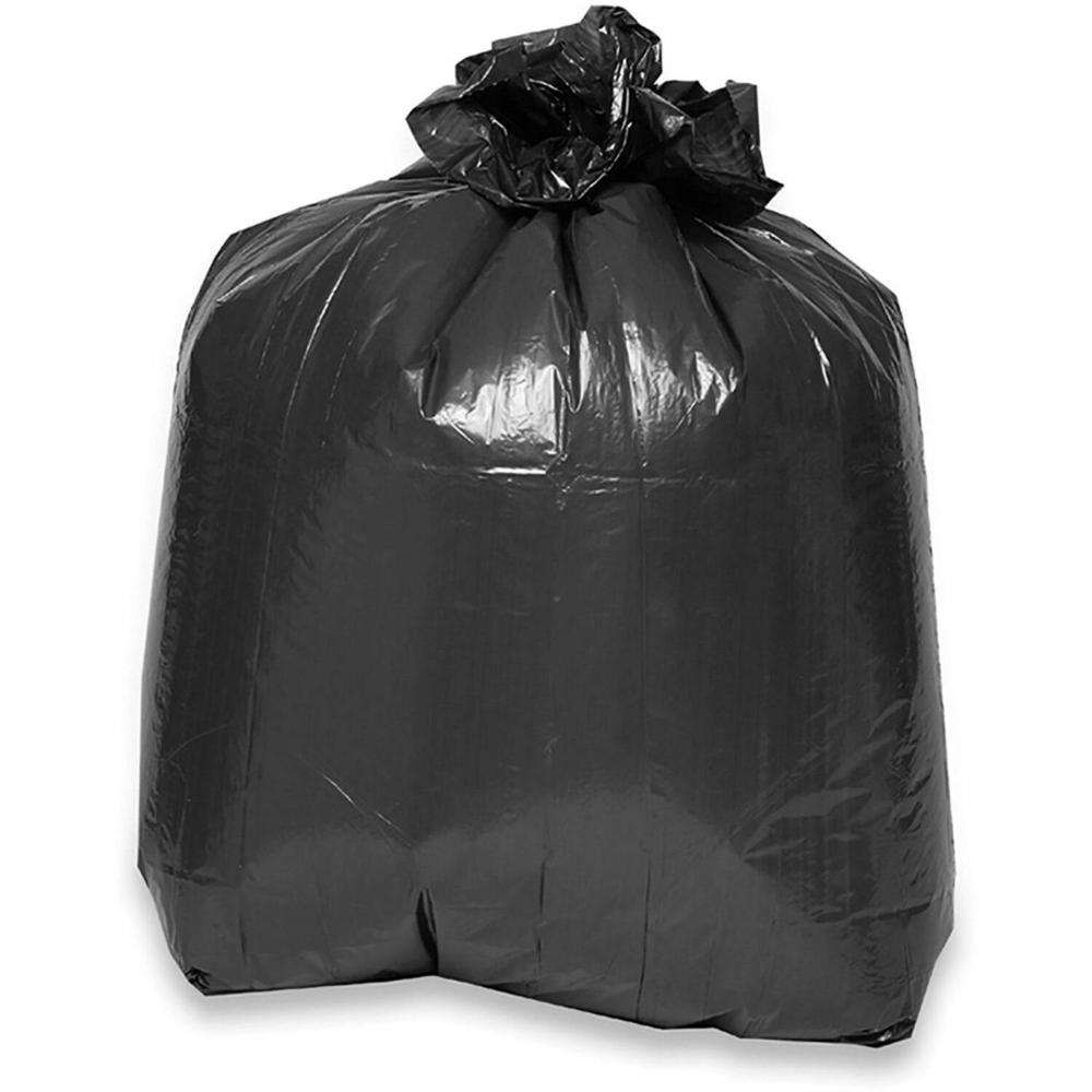 Genuine Joe Low Density Liners - Large Size - 45 gal Capacity - 46" Length x 40" Width x 0.70 mil (18 Micron) Thickness - Low Density - Brown, Black - 40 / Carton. Picture 1