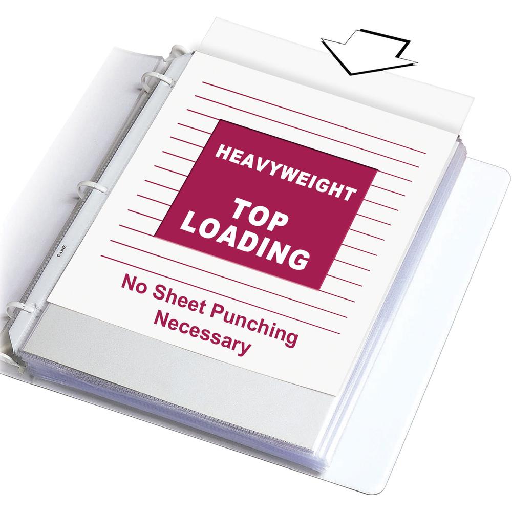 C-Line Heavyweight Poly Sheet Protectors - Clear, Top Loading, 11 x 8-1/2, 200/BX, 62097. Picture 1