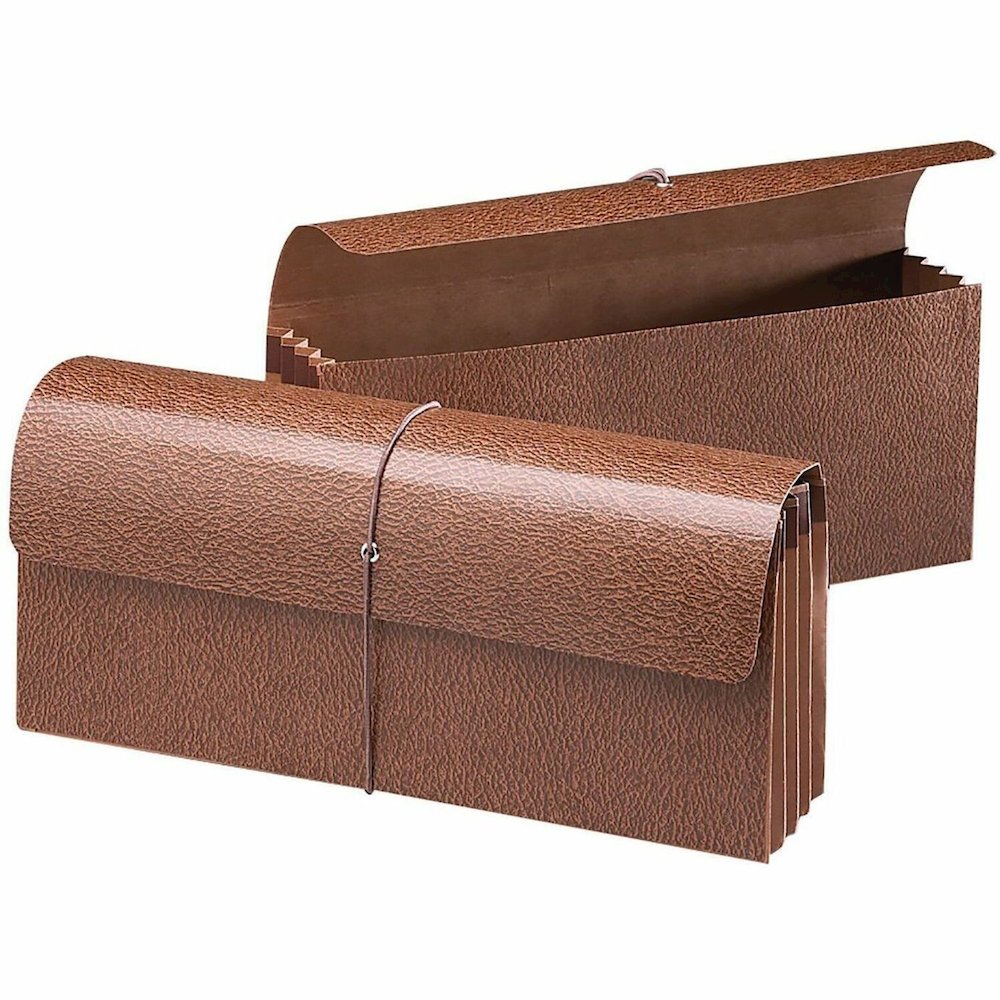 Smead Recycled File Wallet - 12" x 5" - Capacity3 1/2" Expansion - Redrope - 30% Recycled - 10 / Box. Picture 1