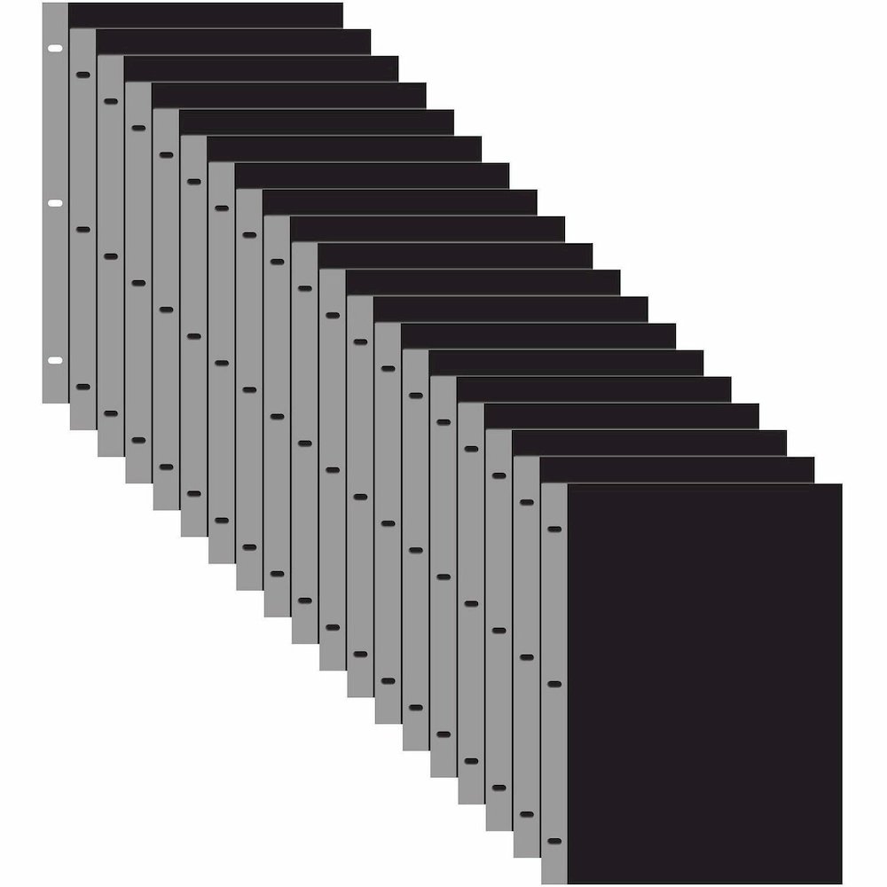 C-Line Sheet Protectors - 2 x Sheet Capacity - For Letter 8 1/2" x 11" Sheet - 3 x Holes - Ring Binder - Rectangular - Clear, Black - Polypropylene - 1 Box. Picture 1