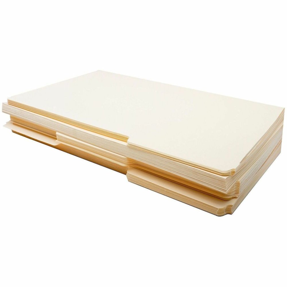 Business Source 1/3 Tab Cut Legal Recycled Top Tab File Folder - 8 1/2" x 14" - 3/4" Expansion - Top Tab Location - Assorted Tab Position - 1 Plys - Manila Paper - Manila - Tab - 10% Recycled - 100 / . Picture 1