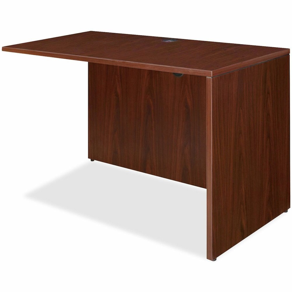 Lorell Essentials Series Return Shell - 29.5" Height x 47.3" Width x 23.6" Depth x 1" Thickness - Finish: Laminate, Mahogany - Grommet, Modesty Panel, Adjustable Feet, Durable - 1 Each. Picture 1