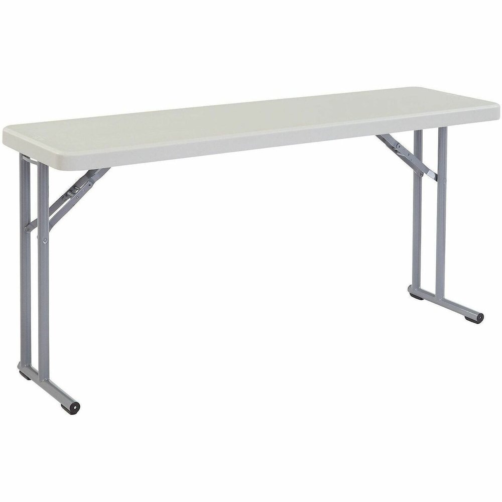 National Public Seating BT1800 Series Seminar Folding Tables - Speckled Gray, Textured Top - Gray Cantilever, Textured, Powder Coated Base - 700 lb Capacity - 60" Table Top Length x 18" Table Top Widt. Picture 1