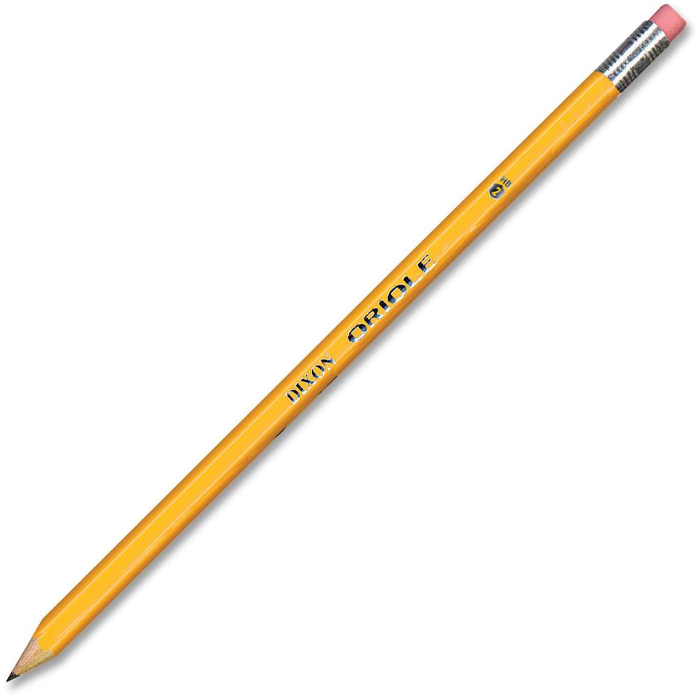 Dixon Nontoxic Chalk Sticks - #2 Lead - Black Lead - Yellow Wood Barrel - 72 / Pack. Picture 1