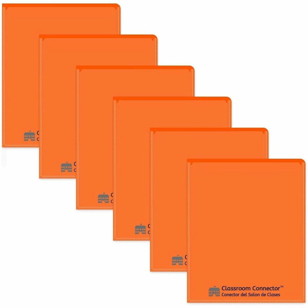 C-Line Classroom Connector Letter Report Cover - 8 1/2" x 11" - 2 Internal Pocket - Orange - 25 / Box. Picture 1