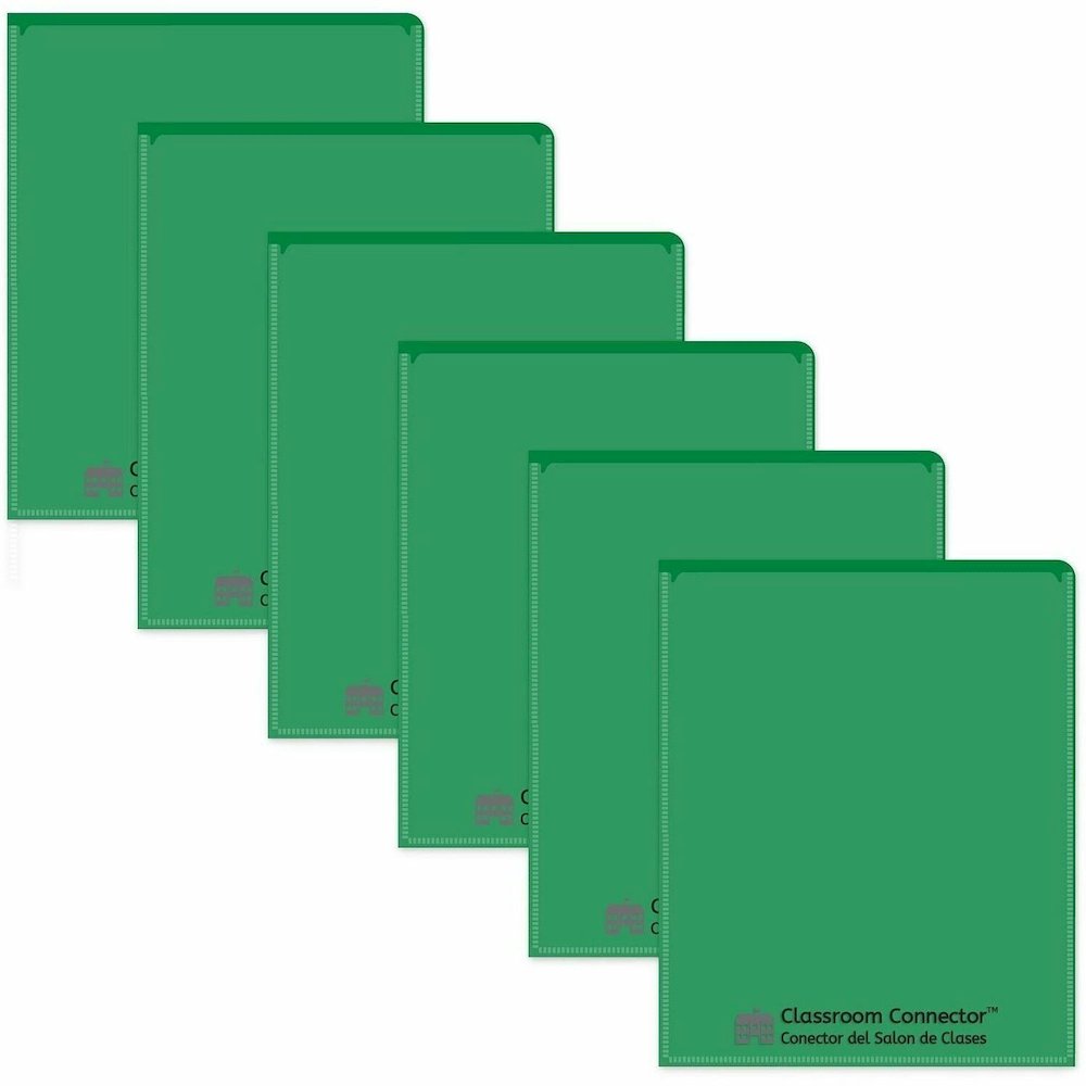 C-Line Classroom Connector Letter Report Cover - 8 1/2" x 11" - 2 Internal Pocket - Green - 25 / Box. Picture 1