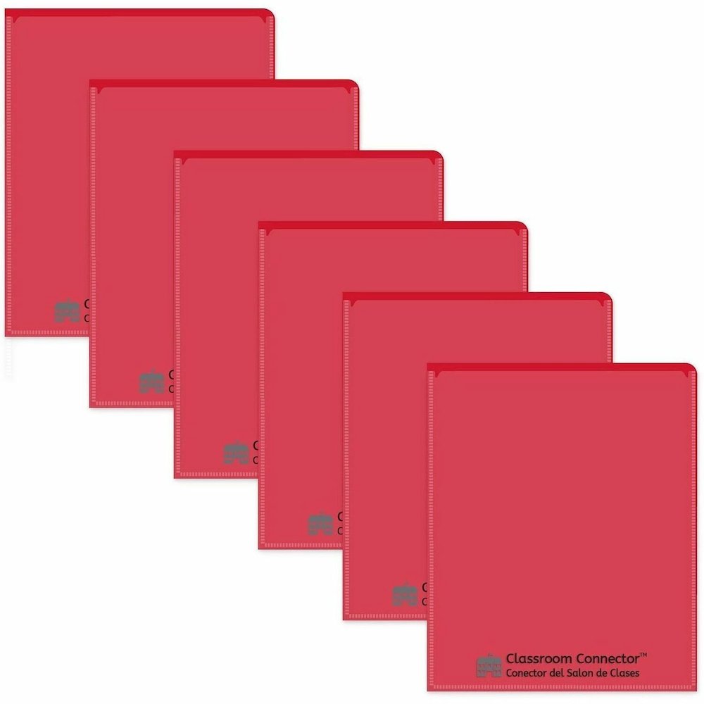 C-Line Classroom Connector Letter Report Cover - 8 1/2" x 11" - 2 Internal Pocket - Red - 1 Box. Picture 1