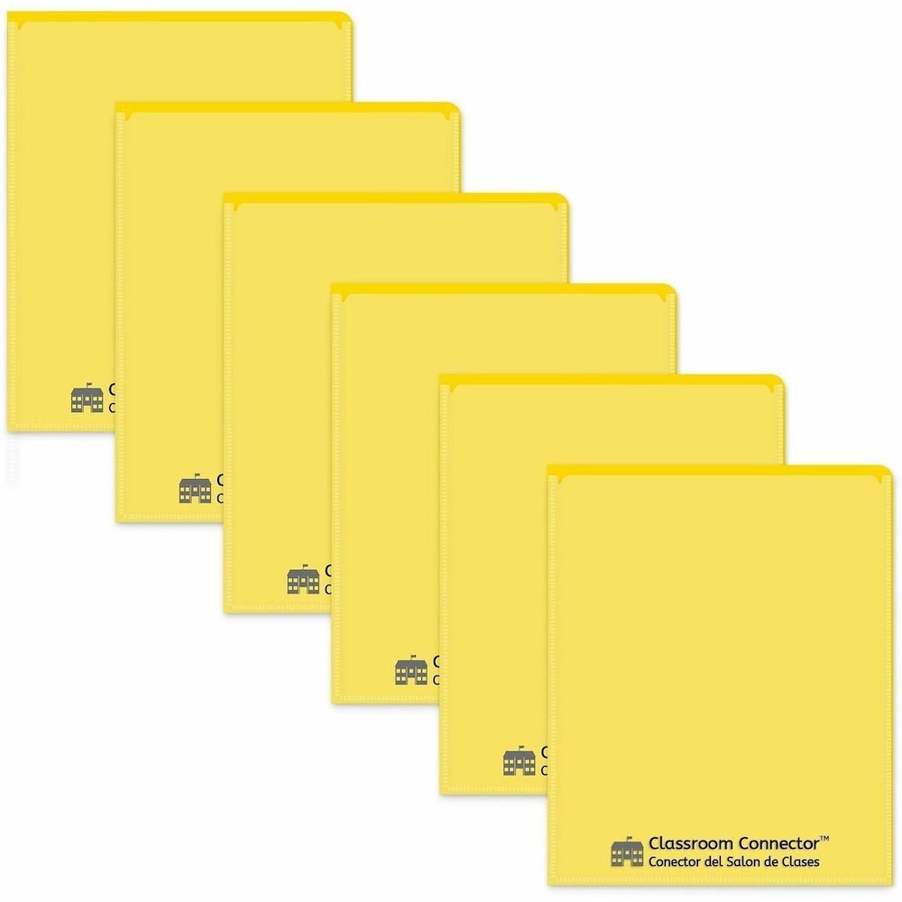 C-Line Classroom Connector Letter Report Cover - 8 1/2" x 11" - 2 Internal Pocket - Yellow - 1 Box. Picture 1