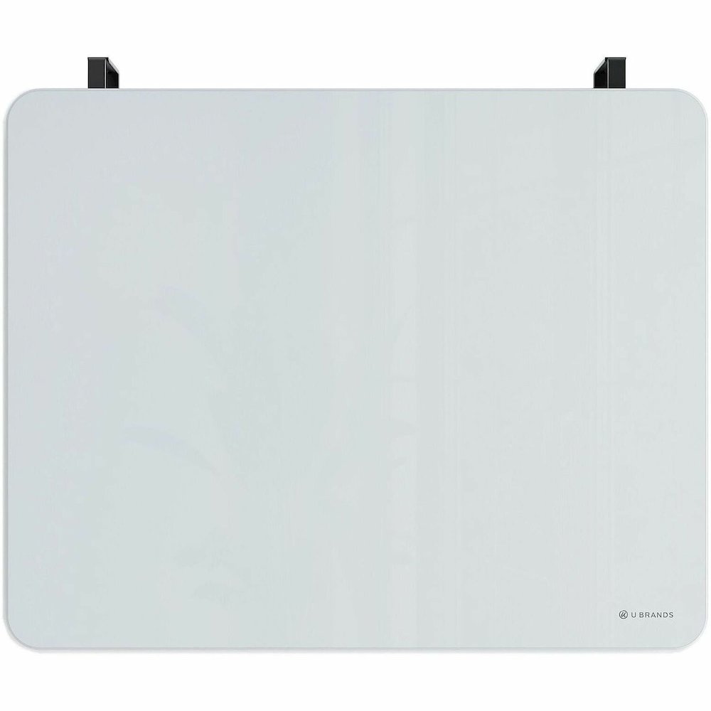 U Brands Magnetic Cubicle/Wall Glass Frameless Dry-Erase Board - 20" (1.7 ft) Width x 16" (1.3 ft) Height - Frosted White Tempered Glass Surface - Rectangle - Horizontal - Magnetic - 1 Each. Picture 1