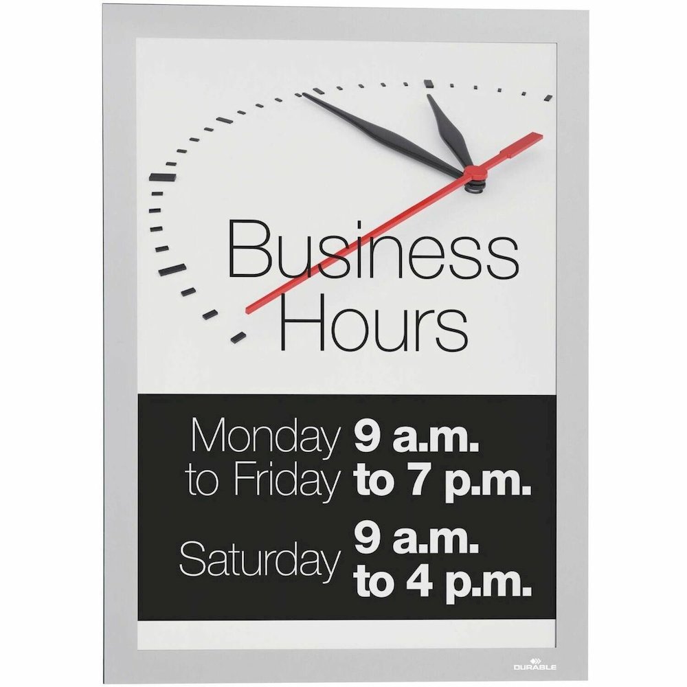 DURABLE The Infoframe - Glass-mountable, Window-mountable - Removable, Both Sides Display, Sturdy, UV Resistant, Heat Resistant, Repositionable - Information, Advertising - 2 / Pack. Picture 1