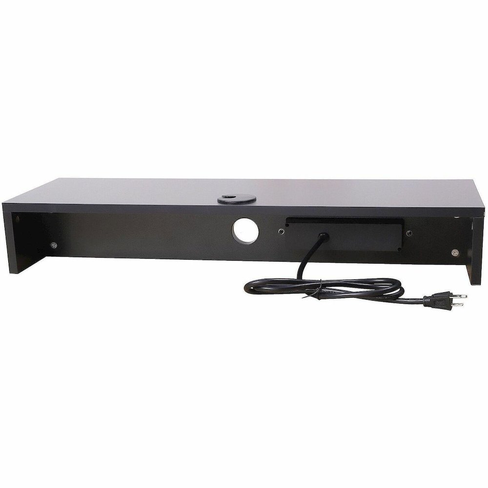 Rocelco DMSV Dual Monitor Stand - 4.70" Height x 30" Width x 9" Depth - Desk - Black - For Monitor - Electrical Outlet, USB Charging Port, Cable Management. Picture 1