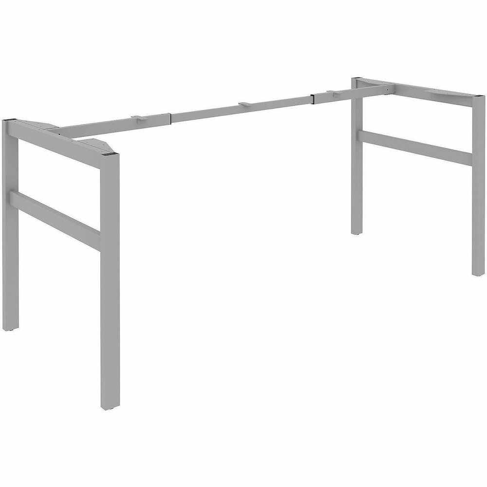 Lorell Table Base - Powder Coated H-shaped, Silver Base - 28.50" Height x 71.60" Width x 29.10" Depth - Metal Base Material - 1 Each. Picture 1
