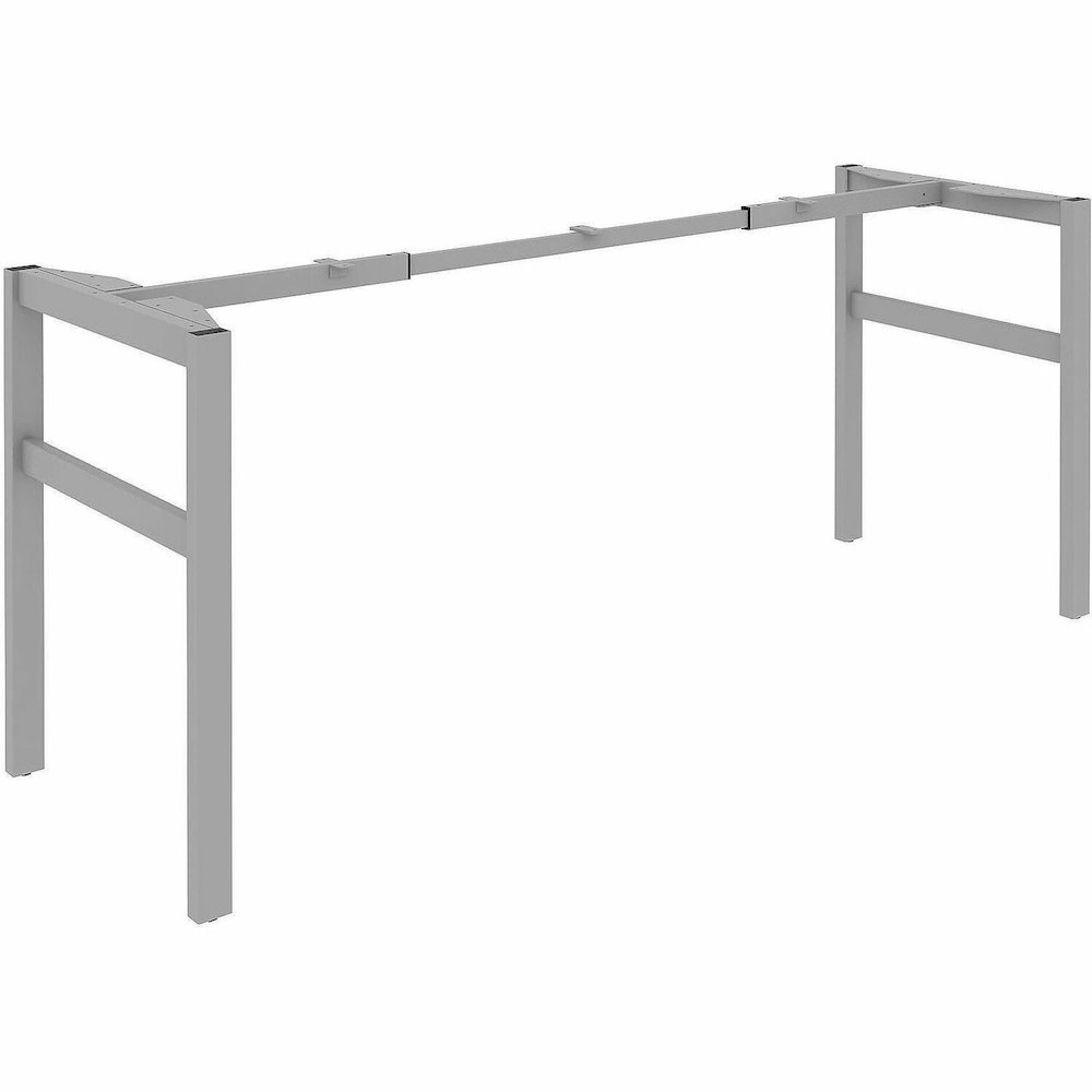 Lorell Table Base - Powder Coated H-shaped, Silver Base - 28.50" Height x 71.60" Width x 23.20" Depth - Metal Base Material - 1 Each. Picture 1