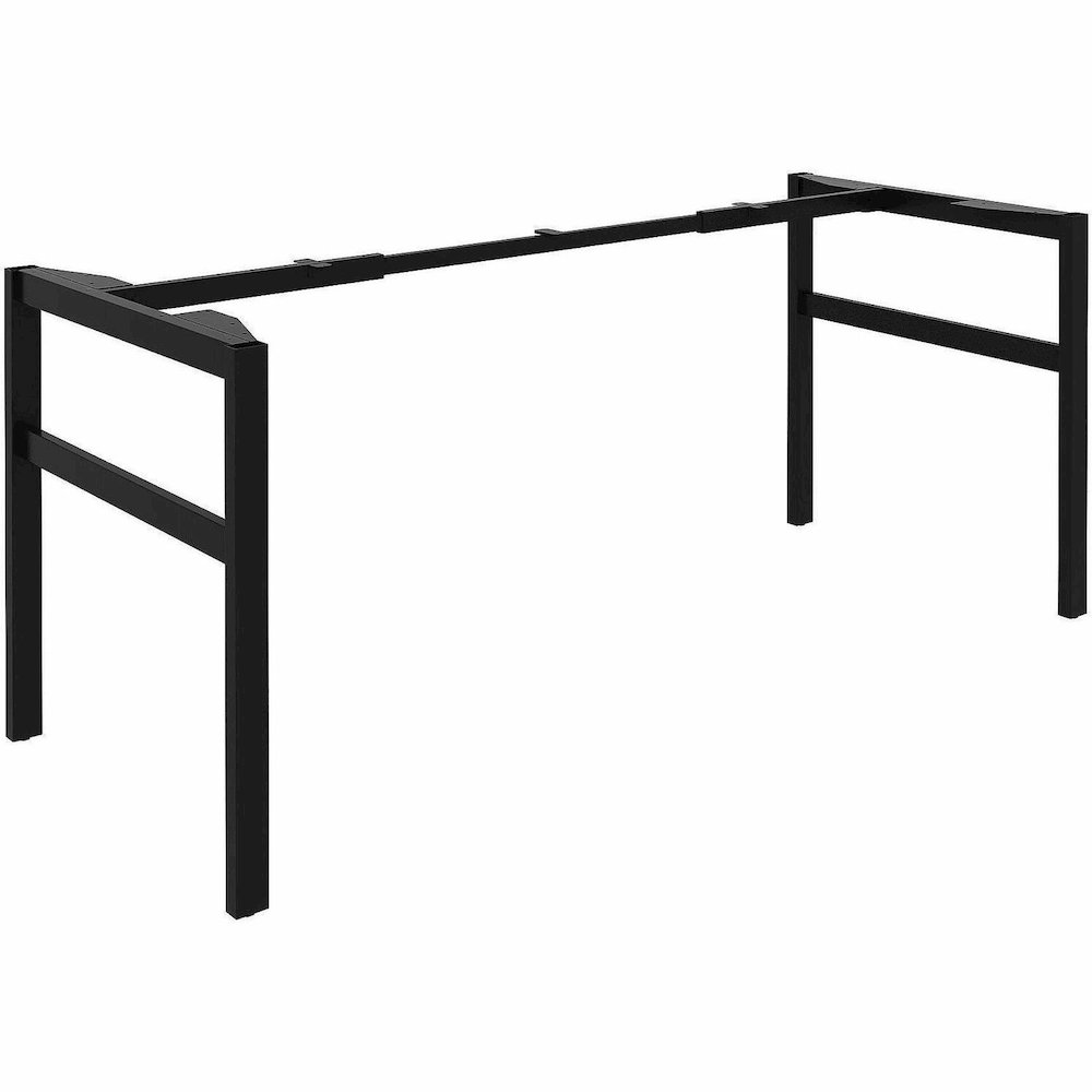 Lorell Table Base - Powder Coated H-shaped, Black Base - 28.50" Height x 71.60" Width x 29.10" Depth - Metal Base Material - 1 Each. Picture 1