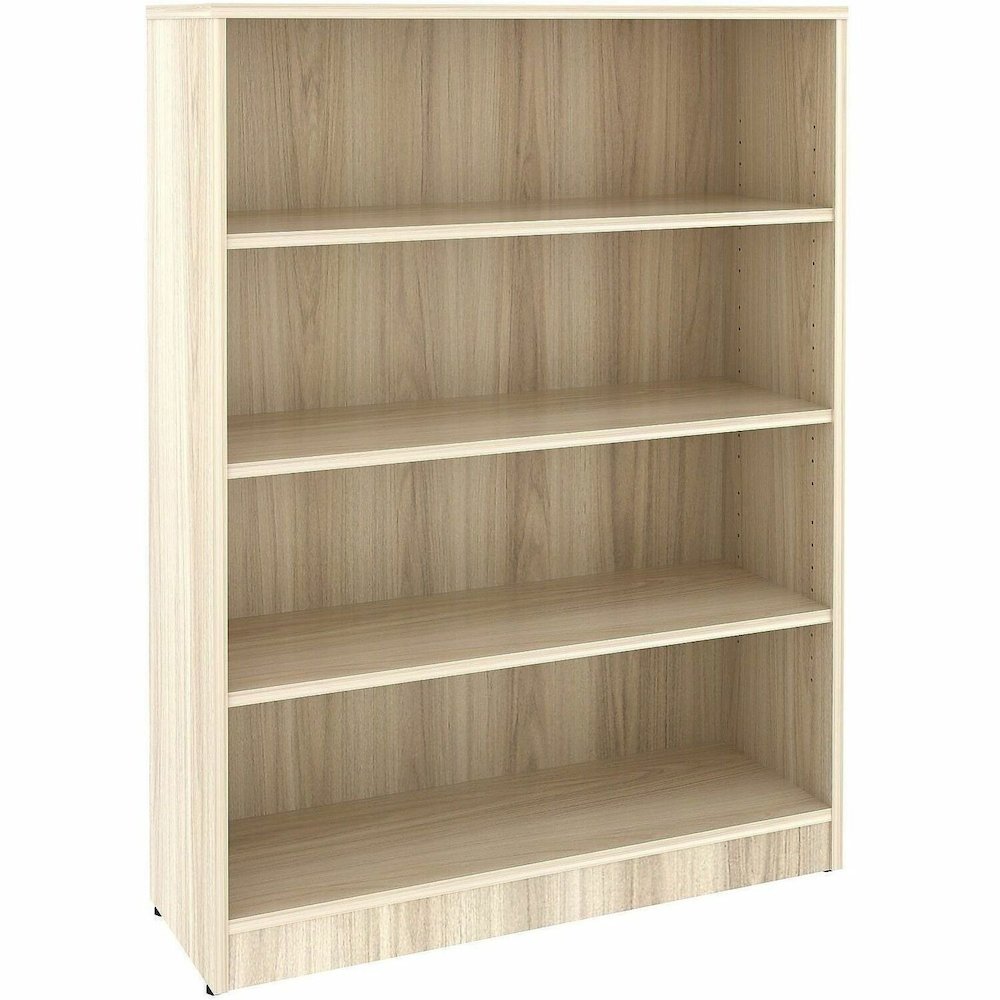 Lorell Sturdy 4-Shelf Bookcase - 4 x Shelf(ves) - Modern Elm - Assembly Required. Picture 1