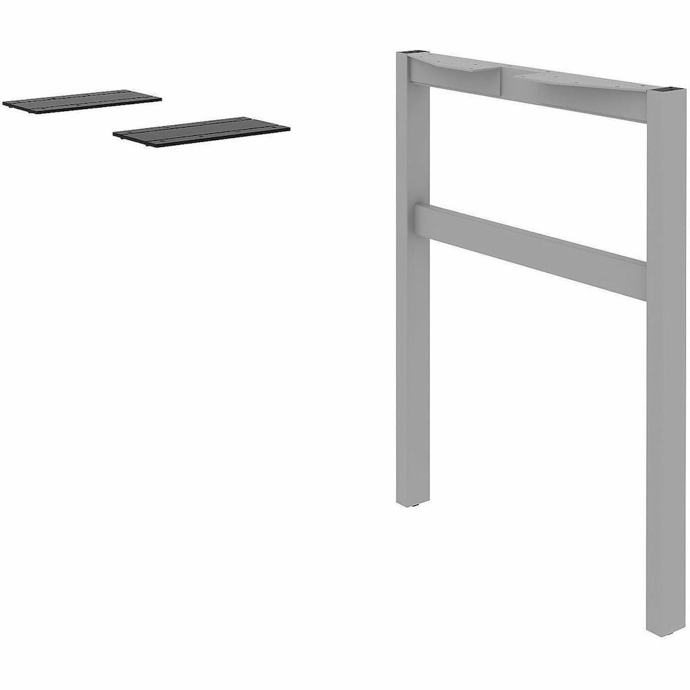Lorell Adjustable Table Leg Bases & Returns - Assembly Required - Silver - 1 / Each. Picture 1