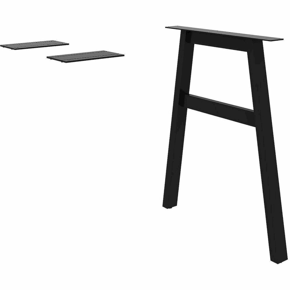 Lorell Adjustable Table Leg Bases & Returns - Assembly Required - Black - 1 / Each. Picture 1