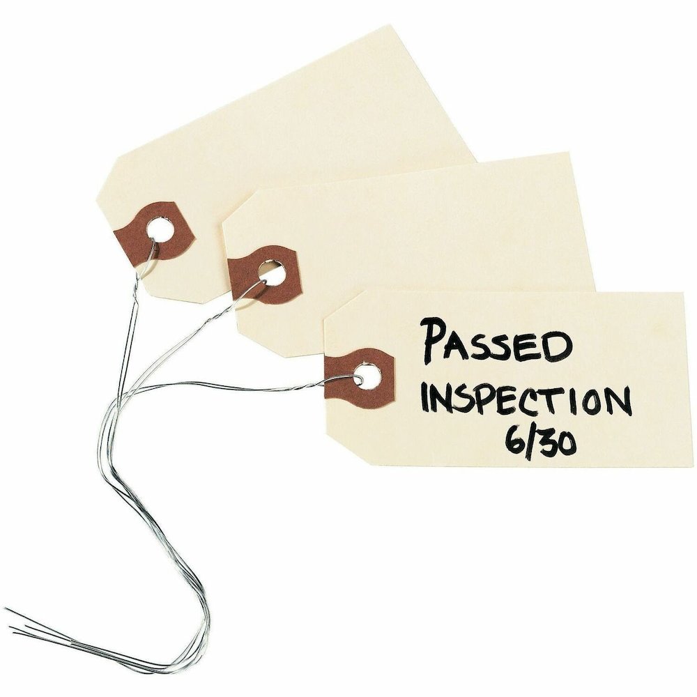 Avery&reg; Shipping Tags with Wire, 11.5 pt. Stock, 3-1/4" x 1-5/8" , 1,000 Manila Hang Tags - #26 - 3.20" Length x 1.62" Width - Rectangular - Wire Fastener - Card Stock - Manila - 1000 / Box. Picture 1