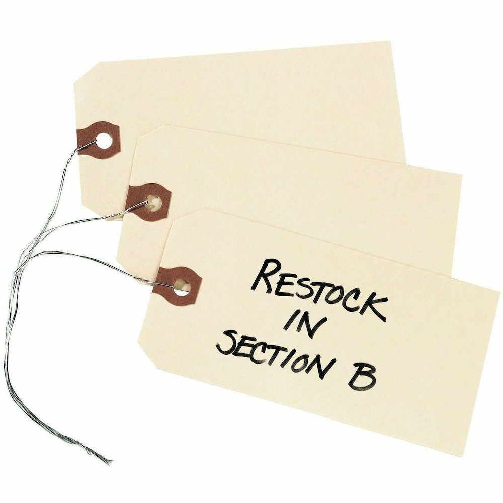 Avery&reg; Shipping Tags - #9 - 4.75" Length x 2.37" Width - Rectangular - Wire Fastener - Card Stock, Pulp - Manila - 1000 / Box. Picture 1