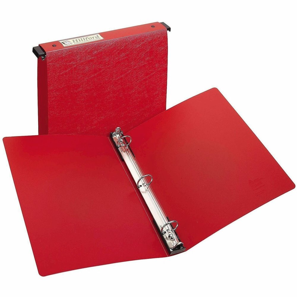 Avery&reg; Hanging Storage Flexible Binder - 1" Binder Capacity - Letter - 8 1/2" x 11" Sheet Size - 175 Sheet Capacity - 3 Ring - Fastener: Round Ring - Vinyl - Red - Gap-free Ring, Label Holder, Non. Picture 1