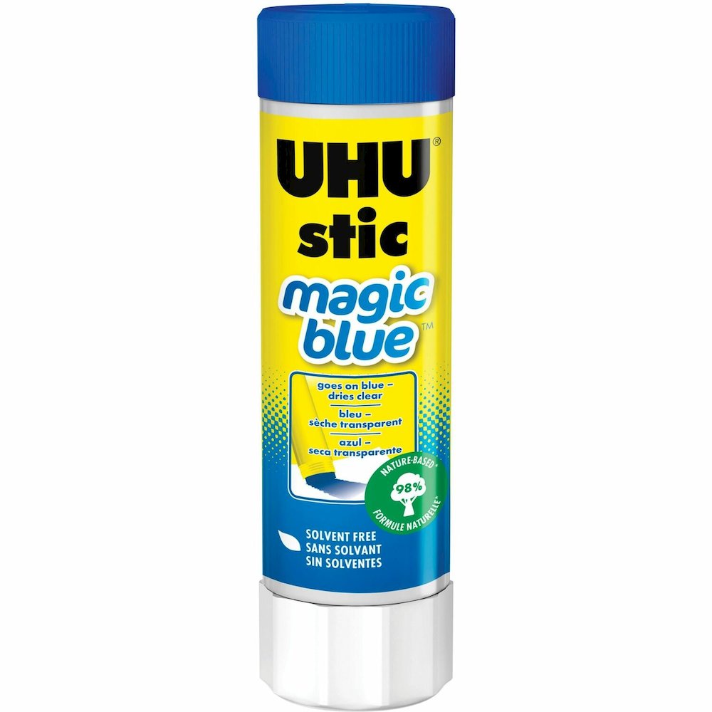 UHU Color Glue Stic, Blue, 40g - 1.41 oz - Blue - 12 / Box. Picture 1