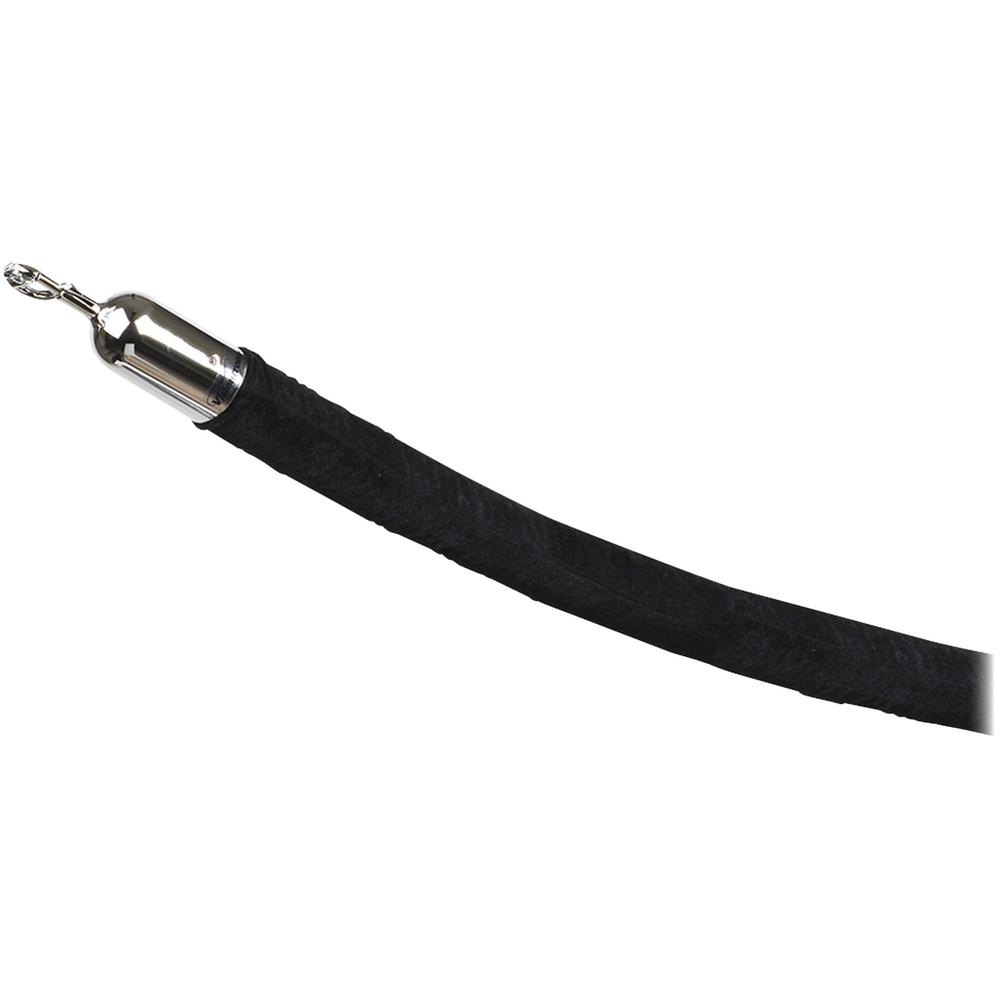 Tatco Velour Rope for Stanchion - Chrome Plated - 72" Black Rope - Black - 1 Each. Picture 1