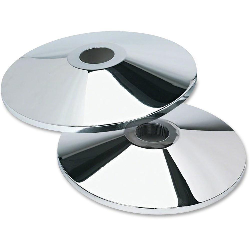 Tatco Adjusta-Tape Stanchion Flat Base - Chrome - Cast Iron - 2 / Box. Picture 1