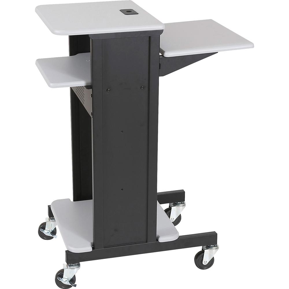 MooreCo 3-Shelf Presentation Cart - 2 x Shelf(ves) - 4.8" Height x 27" Width x 7.2" Depth - Gray. Picture 1