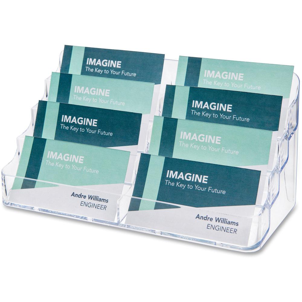 Deflecto Business Card Holder - 0.4" x 7.9" x 3.5" x - Acrylic - 1 Each - Clear. Picture 1