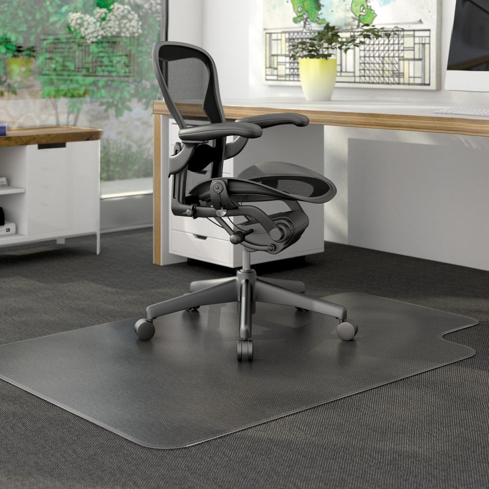 Deflecto DuraMat for Carpet - Carpeted Floor - 60" Length x 46" Width - Lip Size 12" Length x 25" Width - Vinyl - Clear - 1Each. Picture 4