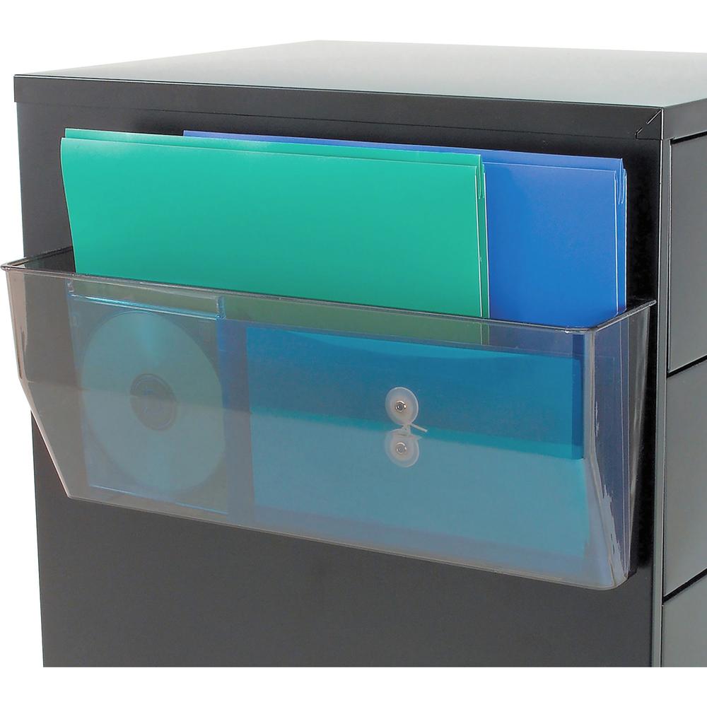 Deflecto Magnetic DocuPocket - 1 Compartment(s) - 6.4" Height x 15" Width x 3" Depth - Smoke - Plastic - 1 Each. Picture 1
