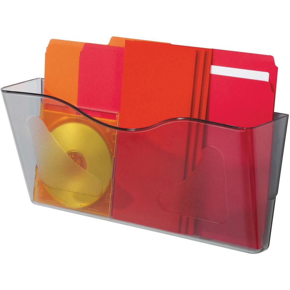 Deflecto Euro-Style DocuPocket - 1 Pocket(s) - 6.6" Height x 15" Width x 4" Depth - Smoke - Plastic - 1 Each. Picture 1