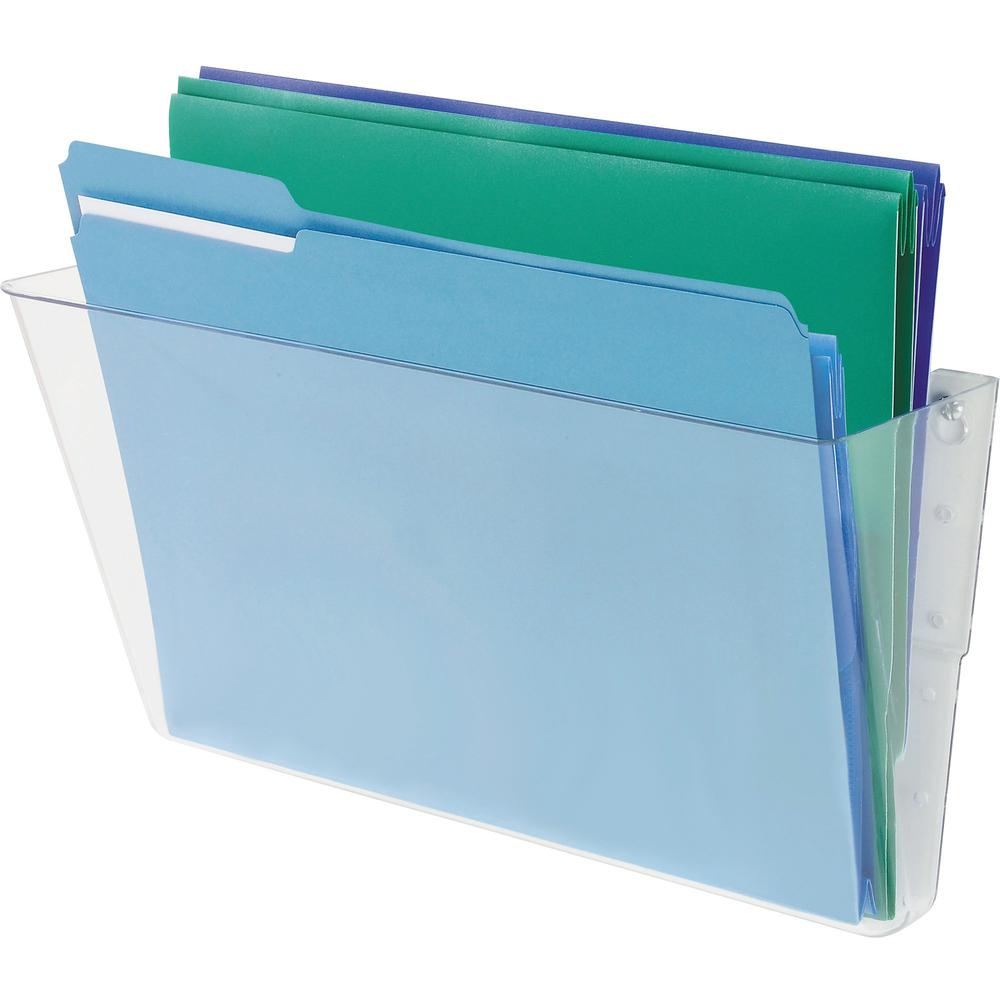 Deflecto EZ Link Stackable DocuPocket - 1 Compartment(s) - 7" Height x 13" Width x 4" Depth - Stackable - Clear - Plastic - 1 Each. Picture 1