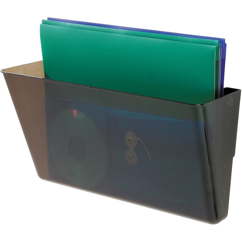 Deflecto EZ Link Stackable DocuPocket - 1 Compartment(s) - 7" Height x 13" Width x 4" Depth - Stackable - Smoke - 1 Each. Picture 1