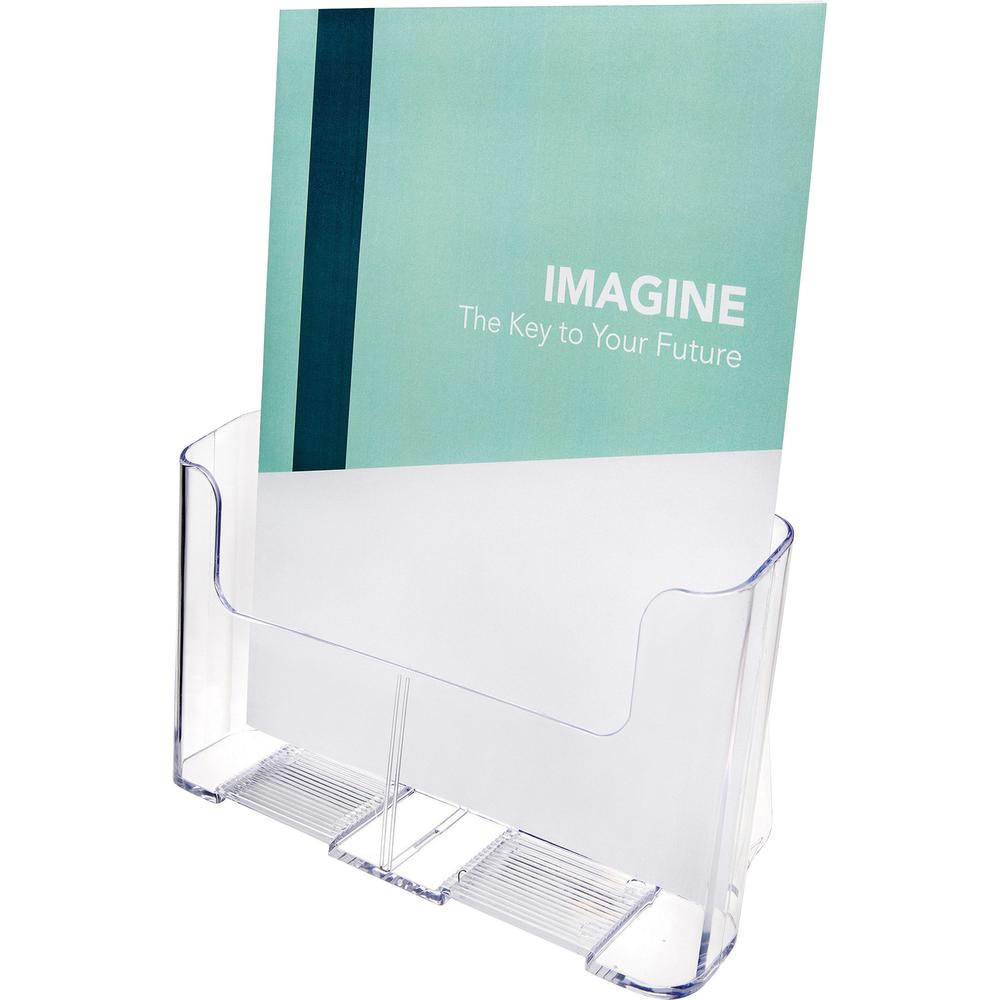 Deflecto Single Compartment DocuHolder - 1 Pocket(s) - 10.8" Height x 9.3" Width x 3.8" DepthDesktop - Magazine Size - Clear - Plastic - 1 Each. Picture 1