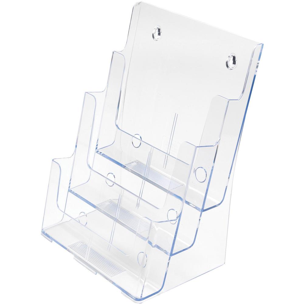 Deflecto Multi-Compartment DocuHolder - 3 Compartment(s) - 3 Tier(s) - 12.6" Height x 9.5" Width x 6.3" DepthDesktop - Magazine Size - Clear - Plastic - 1 Each. Picture 1