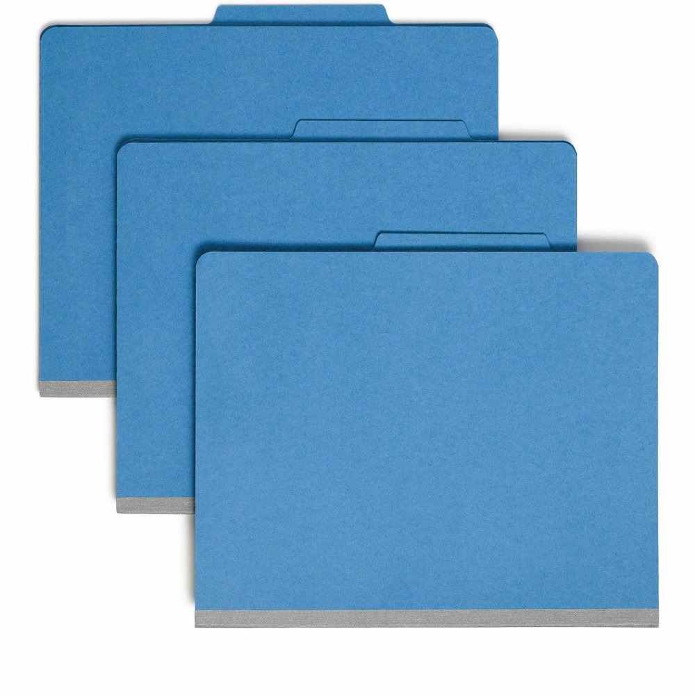 Smead Colored 2/5 Tab Cut Letter Recycled Classification Folder - 8 1/2" x 11" - 2" Expansion - 2 x 2B Fastener - 2" for Folder - Top Tab Location - Right of Center Tab Position - 1 Divider - 14 pt. -. Picture 1