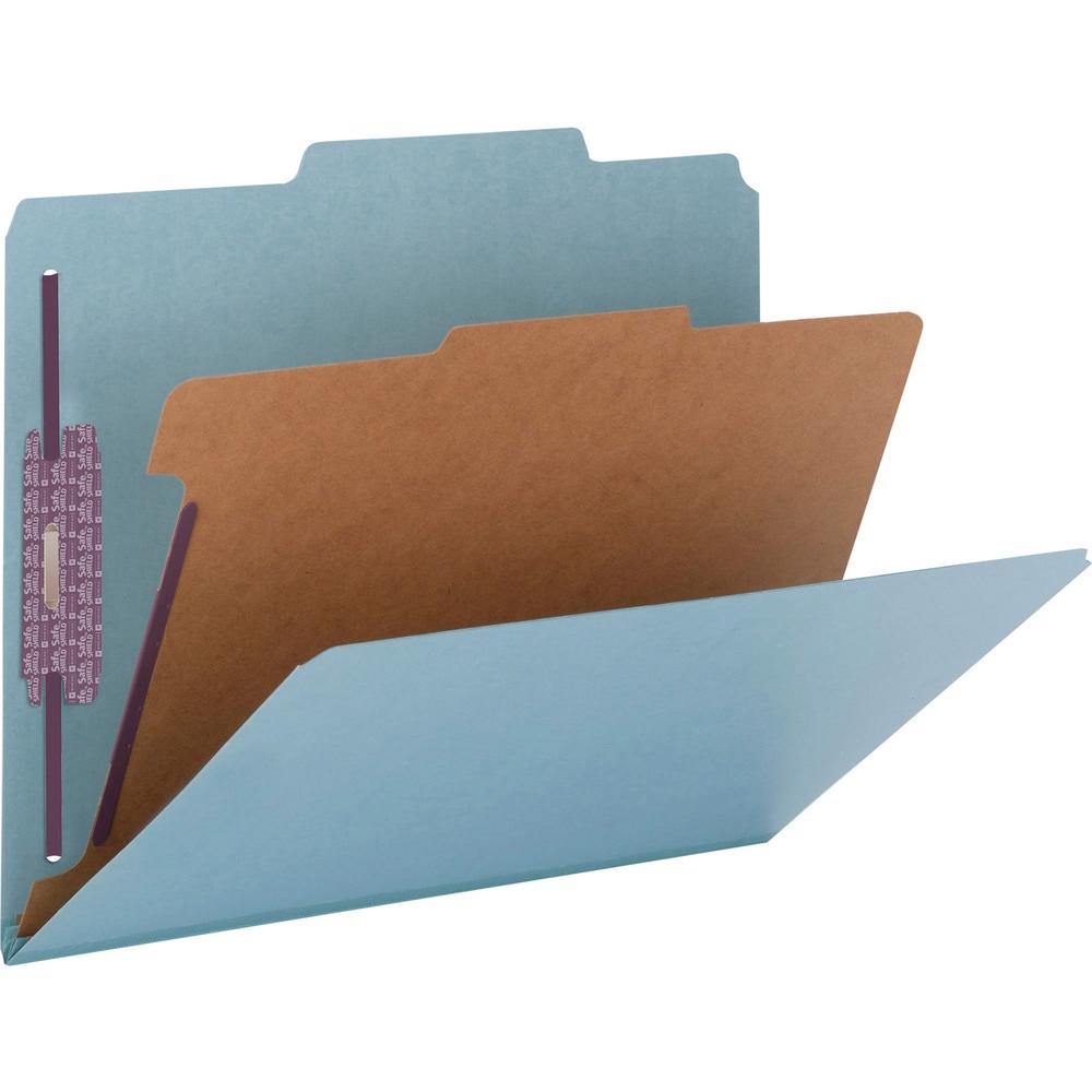 Smead SafeSHIELD 2/5 Tab Cut Letter Recycled Classification Folder - 8 1/2" x 11" - 2" Expansion - 2 x 2S Fastener(s) - 2" Fastener Capacity for Folder - Top Tab Location - Right of Center Tab Positio. Picture 1