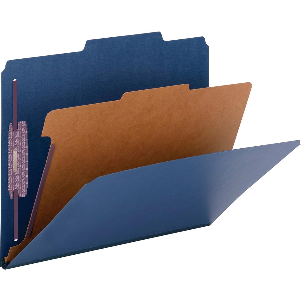 Smead SafeSHIELD 2/5 Tab Cut Letter Recycled Classification Folder - 8 1/2" x 11" - 2" Expansion - 2 x 2S Fastener(s) - 2" Fastener Capacity for Folder - Top Tab Location - Right of Center Tab Positio. Picture 1