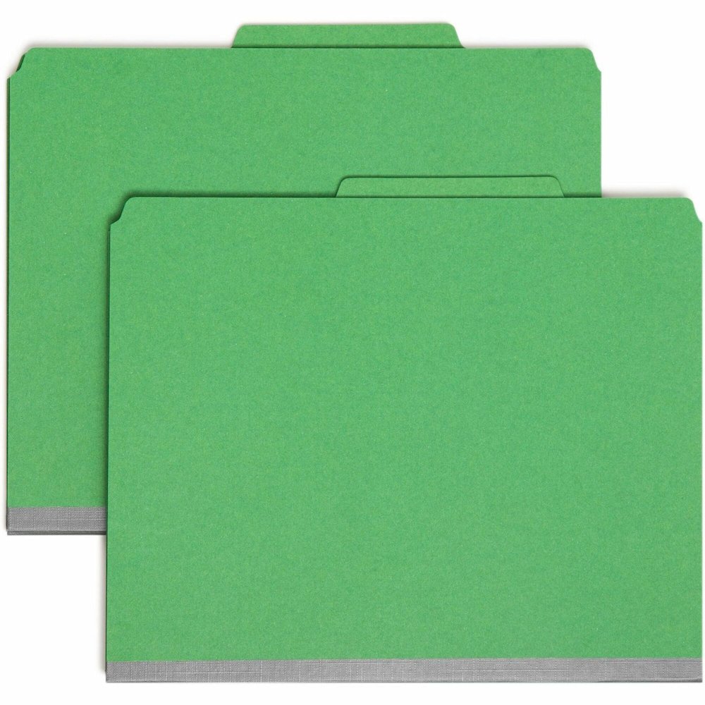 Smead SafeSHIELD 2/5 Tab Cut Letter Recycled Classification Folder - 8 1/2" x 11" - 2" Expansion - 2 x 2S Fastener - 2" for Folder - Top Tab Location - Right of Center Tab Position - 1 Divider - 25 pt. Picture 1