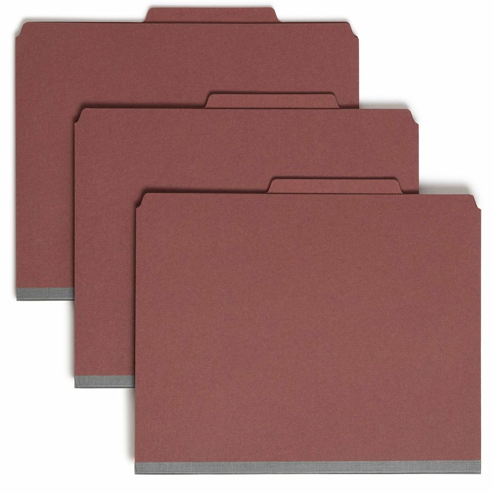 Smead SafeSHIELD 2/5 Tab Cut Letter Recycled Classification Folder - 8 1/2" x 11" - 2" Expansion - 2 x 2S Fastener - Folder - Top Tab Location - Right of Center Tab Position - 1 Divider - 25 pt. - Pre. Picture 1
