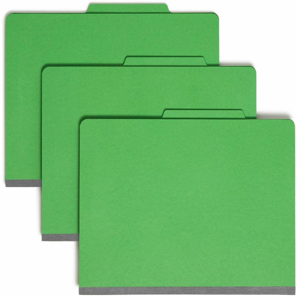 Smead Colored 2/5 Tab Cut Letter Recycled Classification Folder - 8 1/2" x 11" - 2" Expansion - 2 x 2B Fastener - 2" for Folder - Top Tab Location - Right of Center Tab Position - 2 Divider - 14 pt. -. Picture 1