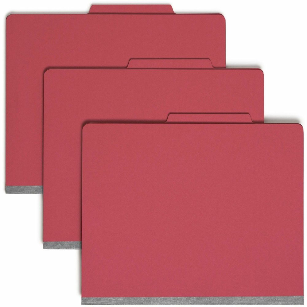 Smead Colored 2/5 Tab Cut Letter Recycled Classification Folder - 8 1/2" x 11" - 2" Expansion - 2 x 2B Fastener - 2" for Folder - Top Tab Location - Right of Center Tab Position - 2 Divider - 14 pt. -. Picture 1