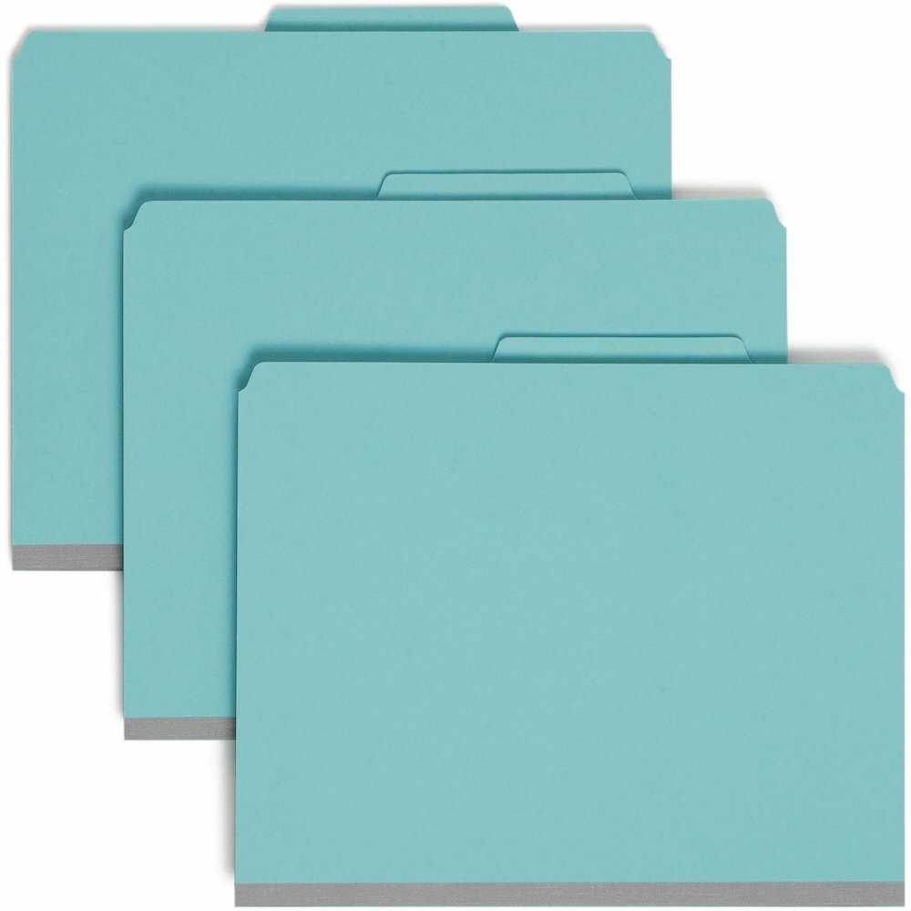 Smead SafeSHIELD 2/5 Tab Cut Letter Recycled Classification Folder - 8 1/2" x 11" - 2" Expansion - 2 x 2S Fastener - 2" for Folder - Top Tab Location - Right of Center Tab Position - 2 Divider - 25 pt. Picture 1