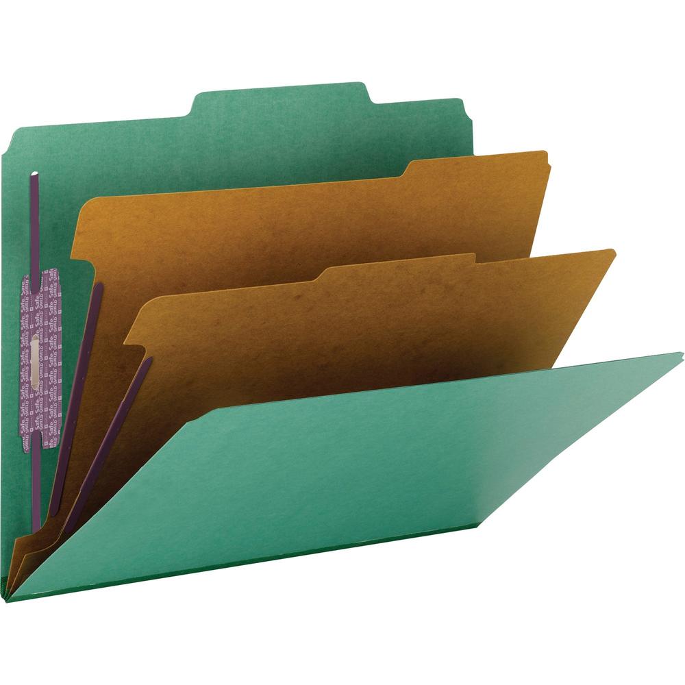 Smead SafeSHIELD 2/5 Tab Cut Letter Recycled Classification Folder - 8 1/2" x 11" - 2" Expansion - 2 x 2S Fastener(s) - 2" Fastener Capacity for Folder - Top Tab Location - Right of Center Tab Positio. Picture 1