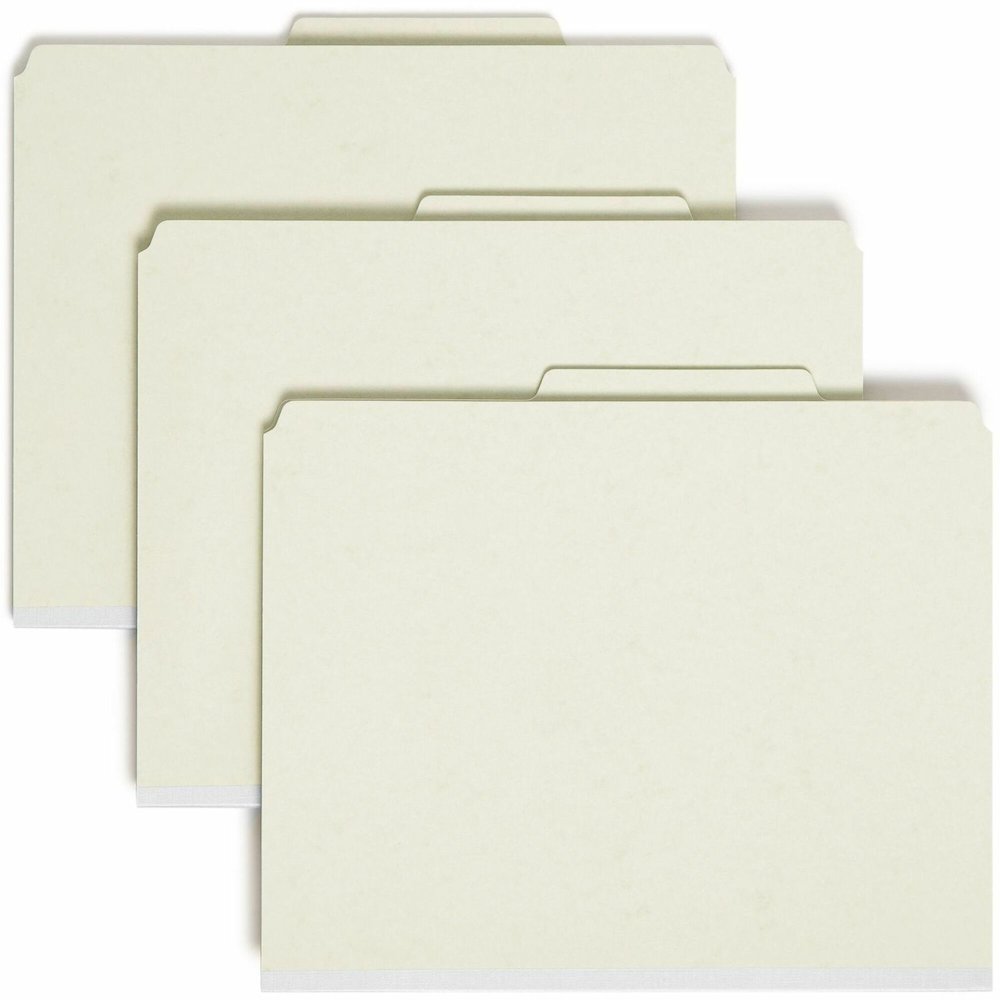 Smead SafeSHIELD 2/5 Tab Cut Letter Recycled Classification Folder - 8 1/2" x 11" - 2" Expansion - 2 x 2S Fastener - 2" for Folder - Top Tab Location - Right of Center Tab Position - 2 Divider - 25 pt. Picture 1