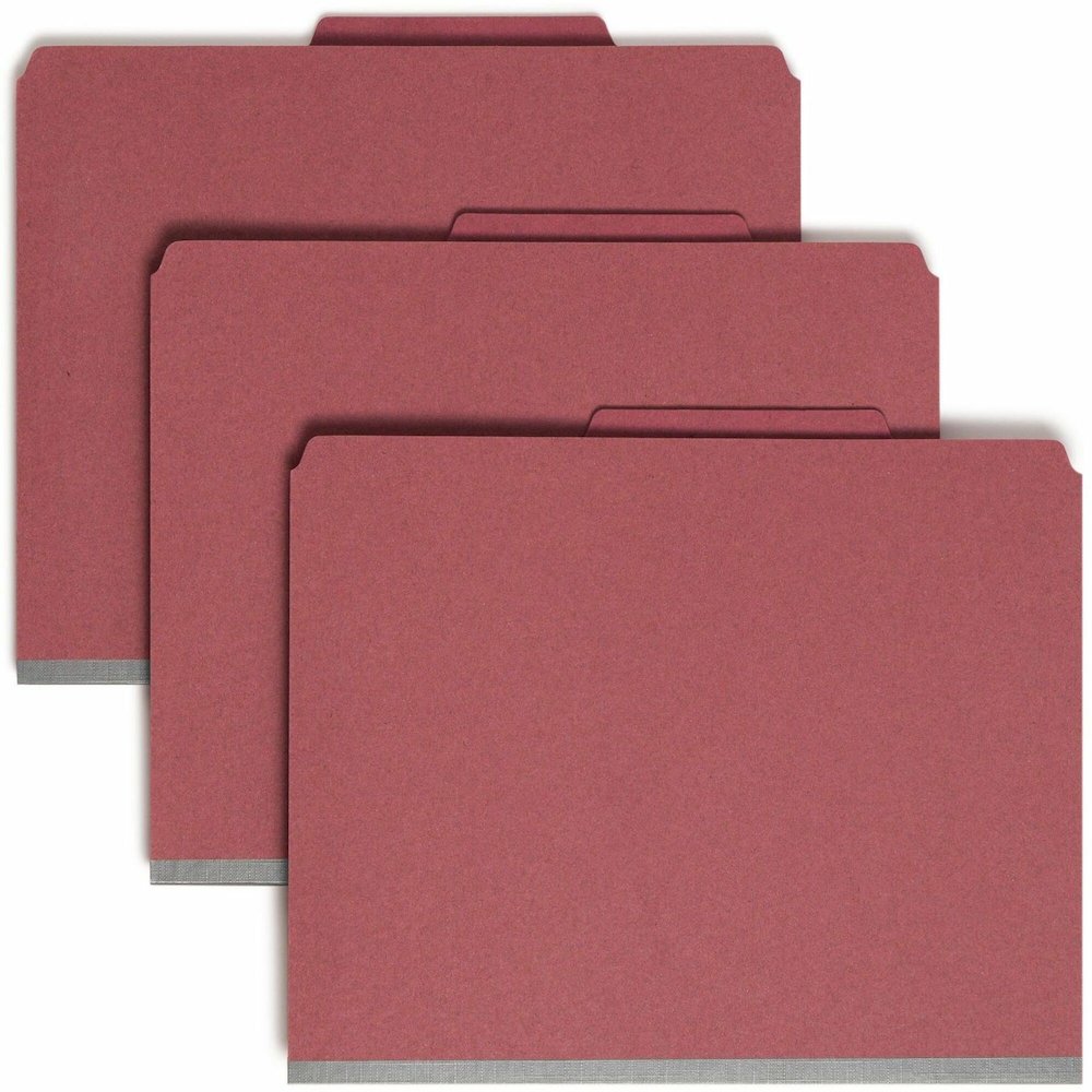 Smead SafeSHIELD 2/5 Tab Cut Letter Recycled Classification Folder - 8 1/2" x 11" - 2" Expansion - 2 x 2S Fastener - 2" for Folder - 2 Pocket - Top Tab Location - Right of Center Tab Position - 2 Divi. Picture 1